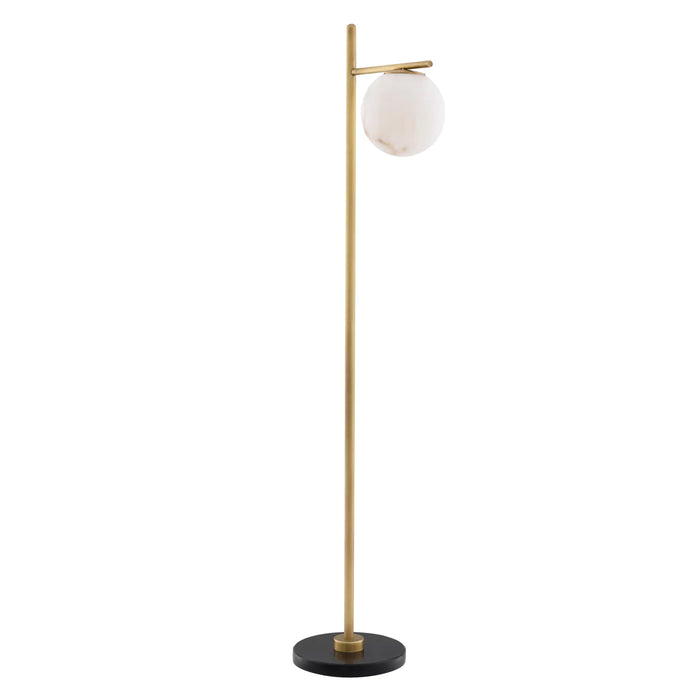 Antique brass finish | alabaster | black marble base