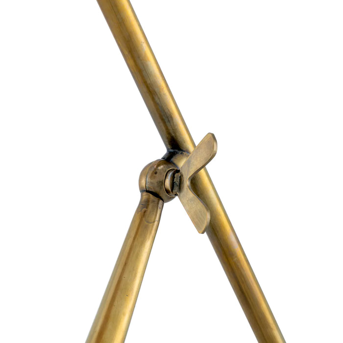 Natural rattan | vintage brass finish | black granite base