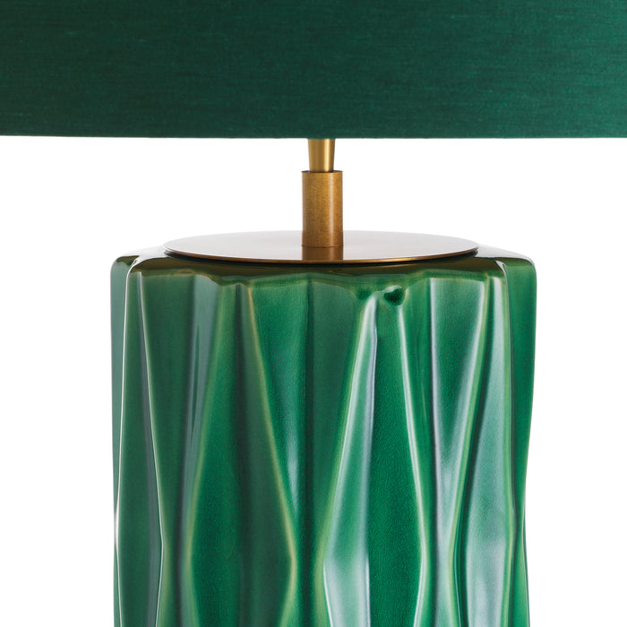 Crackled green ceramic | antique brass finish