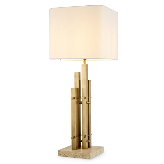 Vintage brass finish | travertine base