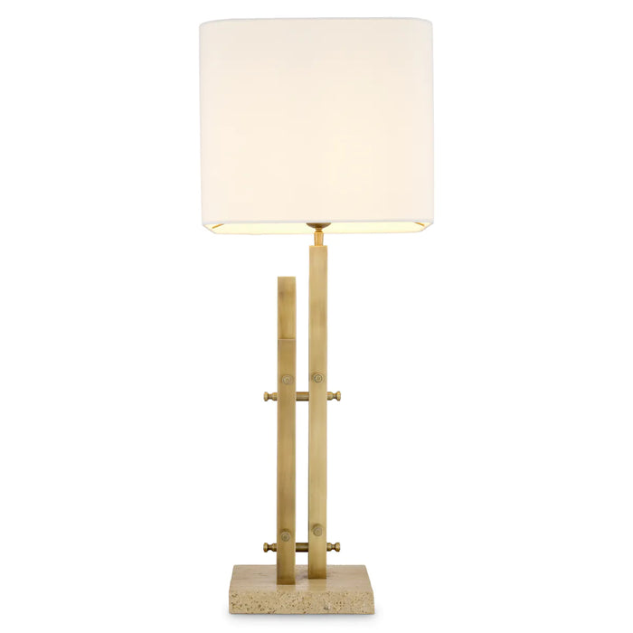 Vintage brass finish | travertine base