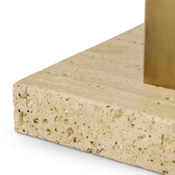 Vintage brass finish | travertine base