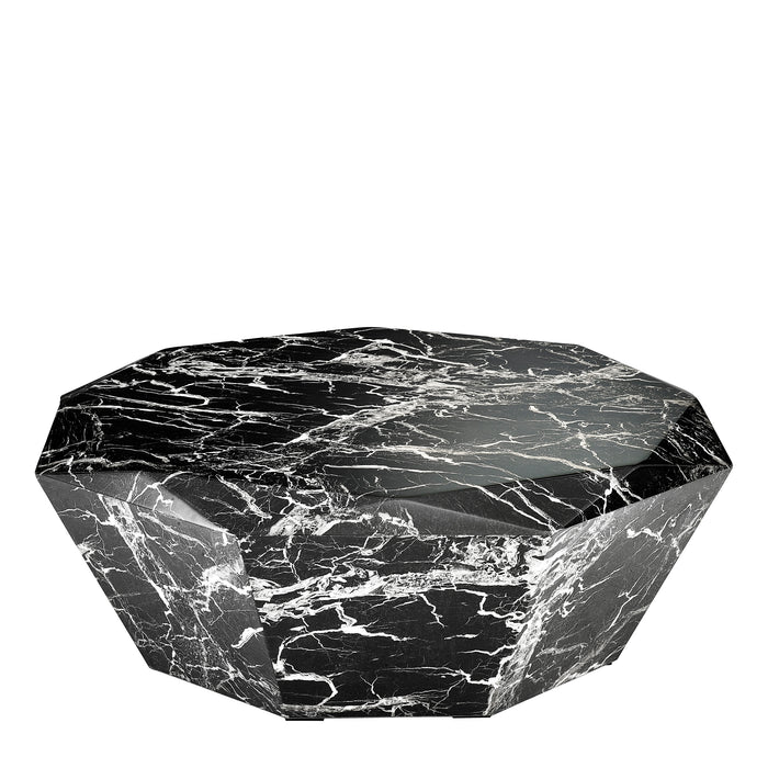 Mesa de centro Eichholtz Diamond, mármol artificial negro