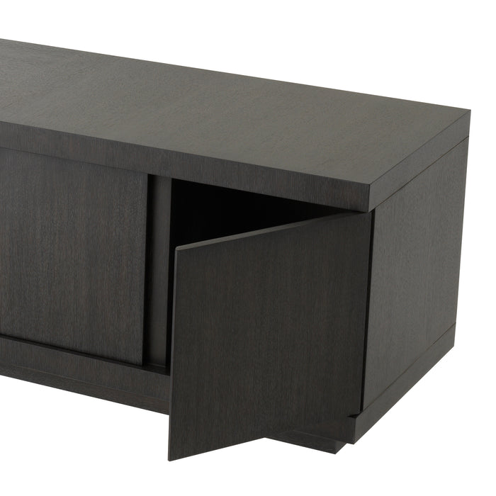 Mueble para TV Eichholtz Crosby, gris antracita, chapa de roble