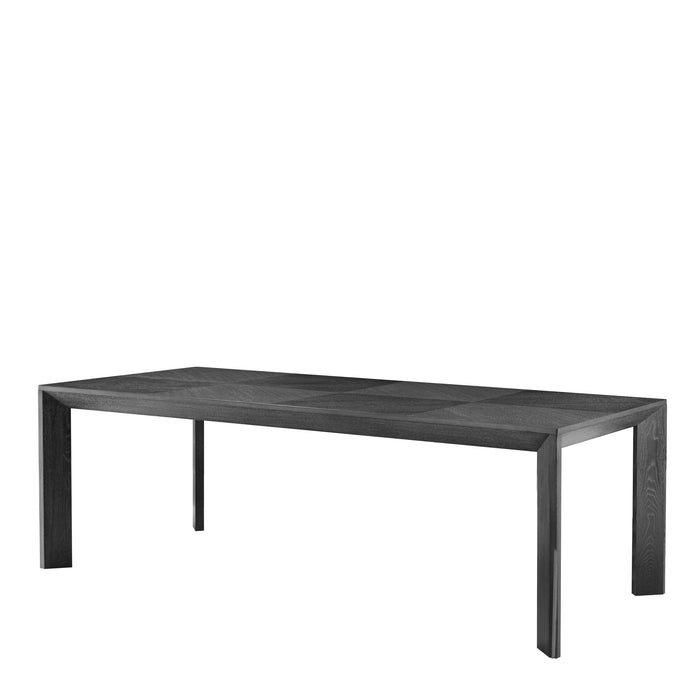 Mesa de comedor Eichholtz Tremont, chapa de roble gris carbón, 225 cm