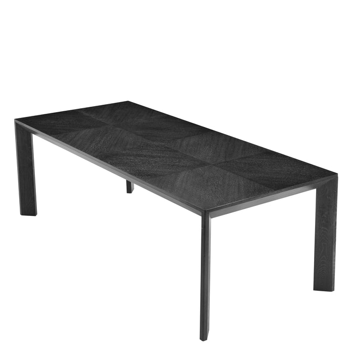 Mesa de comedor Eichholtz Tremont, chapa de roble gris carbón, 225 cm