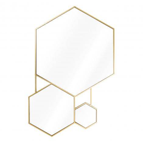 Espejo Eichholtz Hexa, acabado dorado