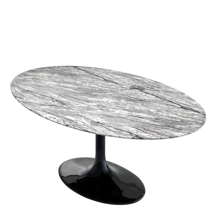 Mesa de comedor Eichholtz Solo, mármol artificial gris