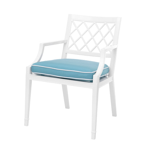 Eichholtz Silla de mesa Paladium, con reposabrazos, exterior blanco