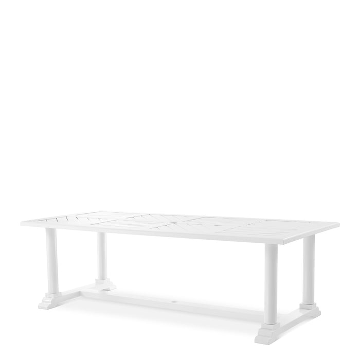 Eichholtz Mesa de comedor Bell Rive, 240 x 103 cm, exterior blanco