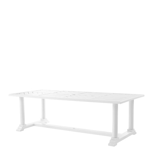 Eichholtz Mesa de comedor Bell Rive, 240 x 103 cm, exterior blanco