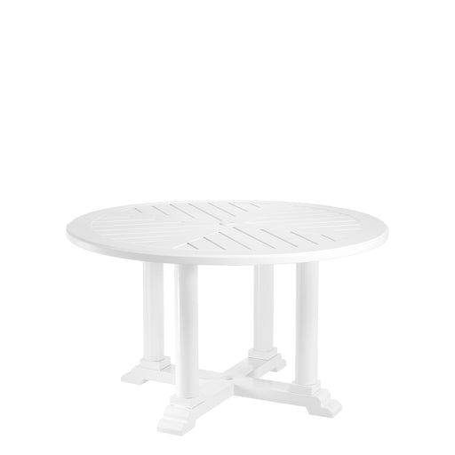 Eichholtz Mesa de comedor Bell Rive, ø 130 cm, exterior blanco