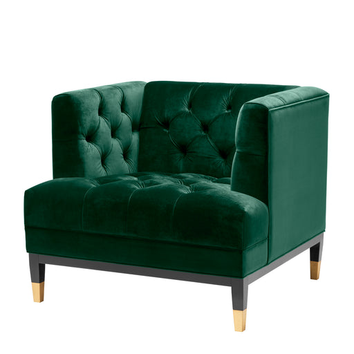 Sillón Eichholtz Castelle, terciopelo verde oscuro roche