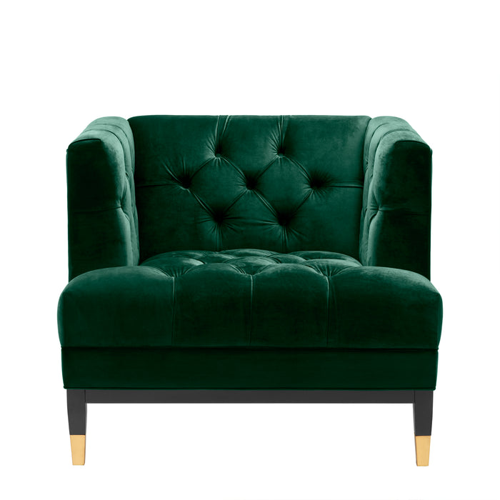 Sillón Eichholtz Castelle, terciopelo verde oscuro roche