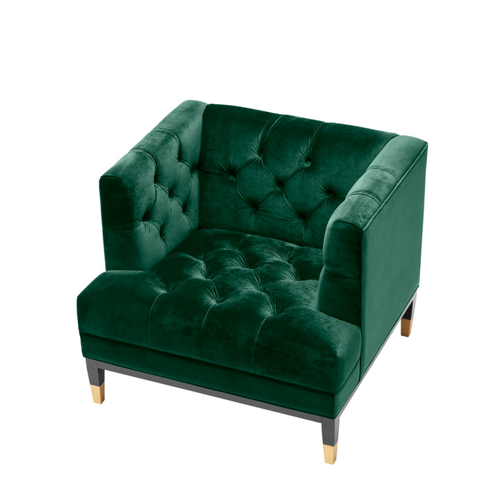 Sillón Eichholtz Castelle, terciopelo verde oscuro roche