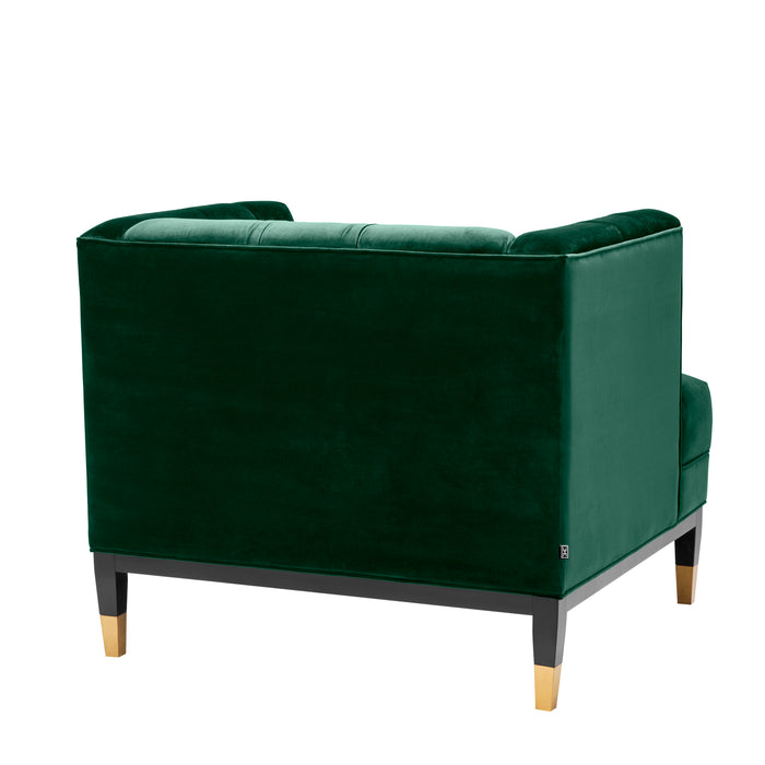 Sillón Eichholtz Castelle, terciopelo verde oscuro roche