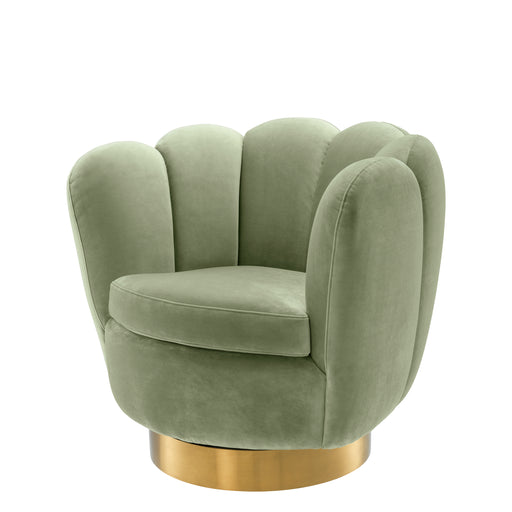 Sillón giratorio Eichholtz Mirage, terciopelo verde pistacho savona