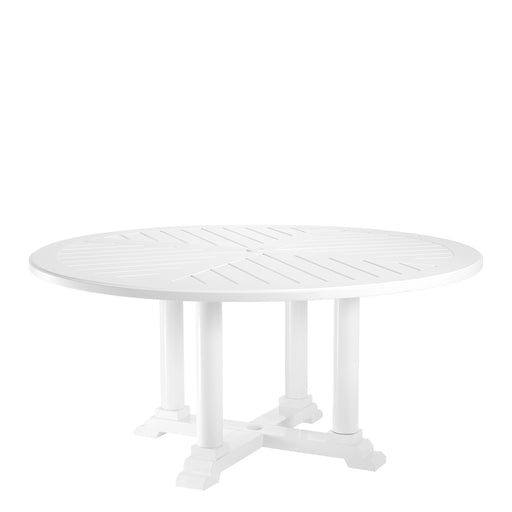 Eichholtz Mesa de comedor Bell Rive, ø 160 cm, exterior blanco