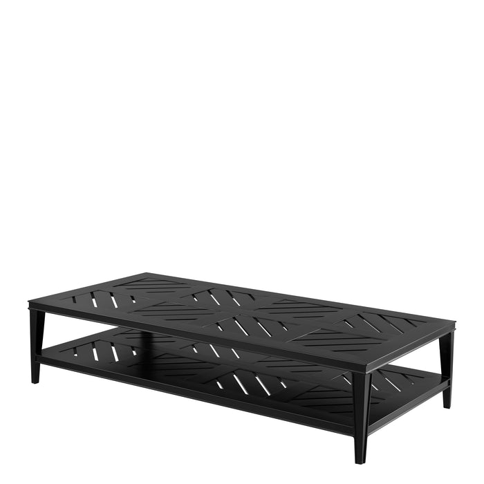 Eichholtz Mesa de centro Bell Rive, 180 x 90 cm, exterior negro mate