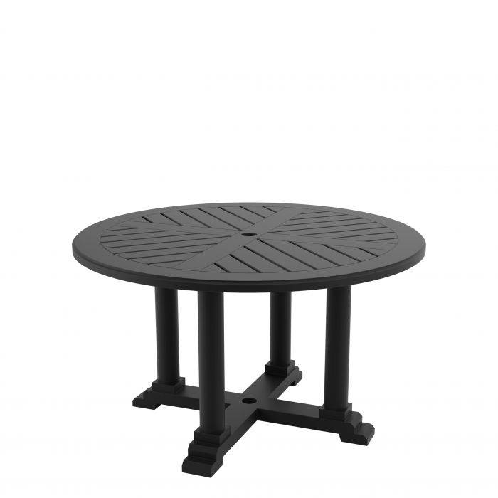 Eichholtz Mesa de comedor Bell Rive, ø 130 cm, exterior negro mate