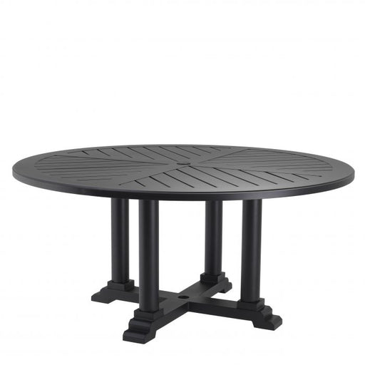 Eichholtz Mesa de comedor Bell Rive, ø 160 cm, exterior negro mate