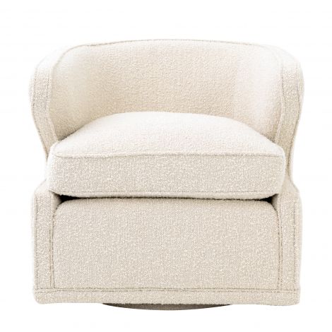 Sillón giratorio Eichholtz Dorset Bouclé color crema