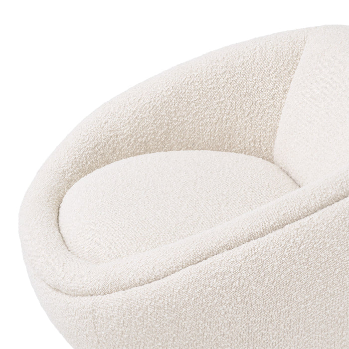 Sillón giratorio Eichholtz Bollinger, tela Bouclé crema