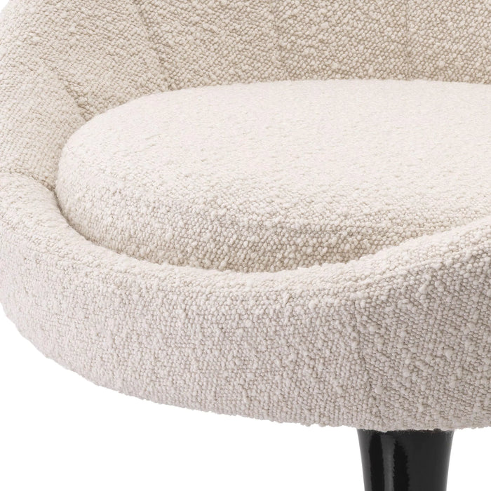 Silla de comedor Eichholtz O'Neill en tejido Bouclé color crema