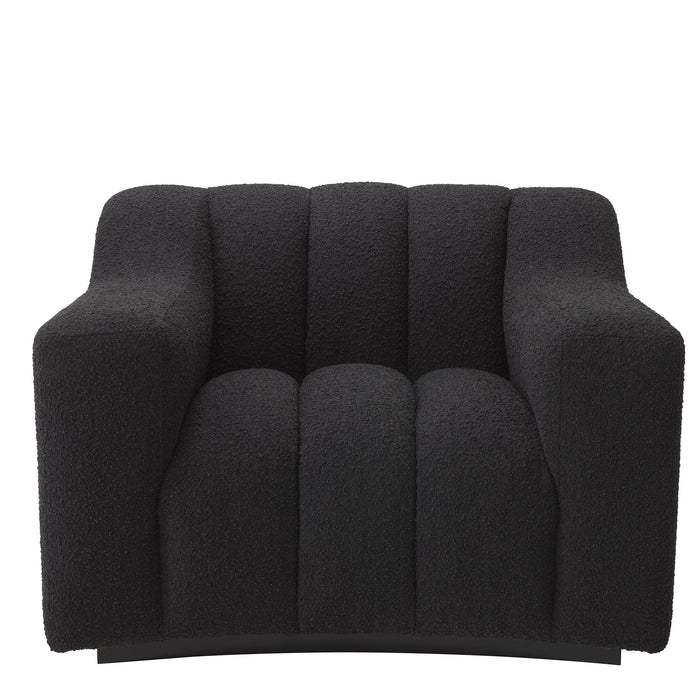 Sillón Eichholtz Kelly en tejido Bouclé negro