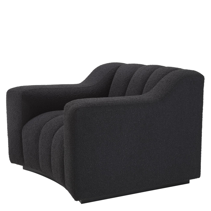 Sillón Eichholtz Kelly en tejido Bouclé negro