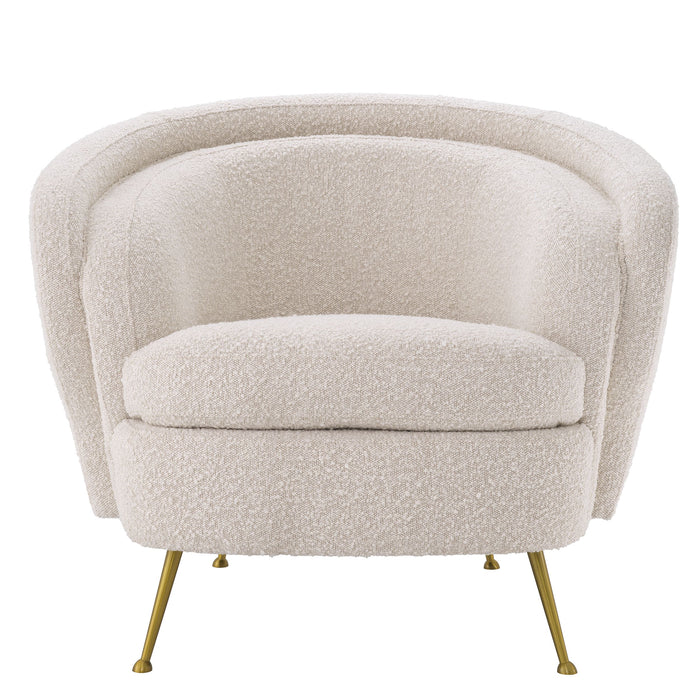 Sillón Eichholtz Orion, tela Bouclé crema