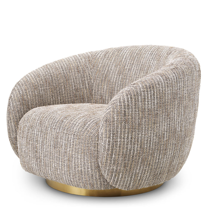 Sillón giratorio Eichholtz Brice de tela Mademoiselle beige