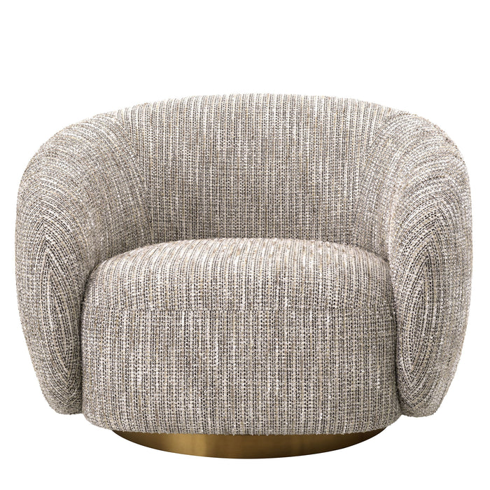 Sillón giratorio Eichholtz Brice de tela Mademoiselle beige