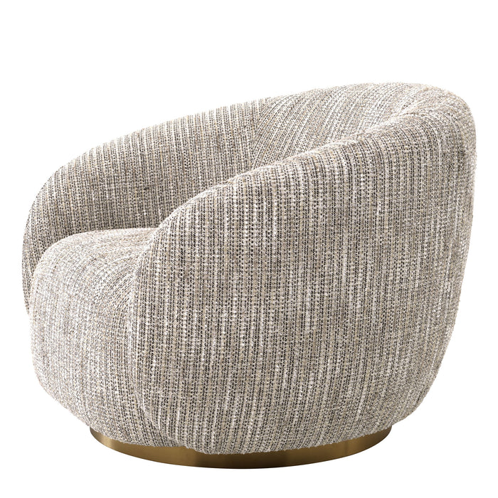 Sillón giratorio Eichholtz Brice de tela Mademoiselle beige