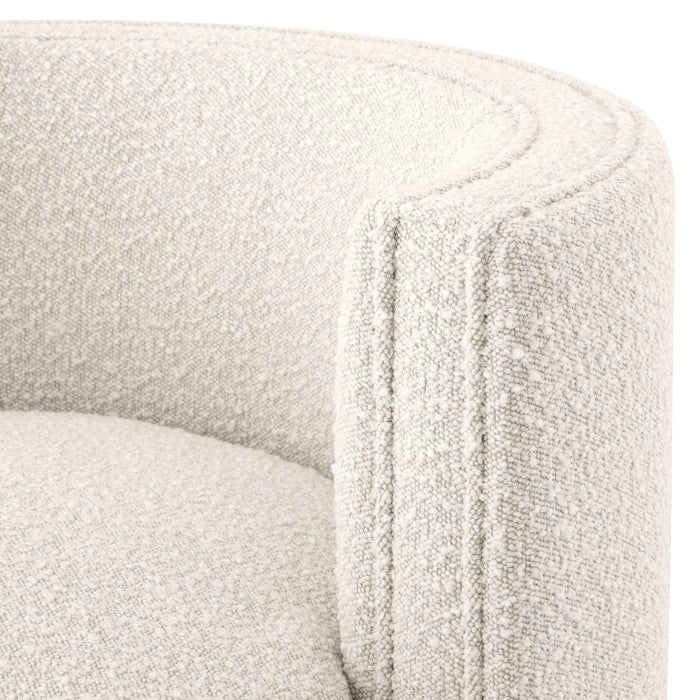 Sillón giratorio Eichholtz Amanda, tela Bouclé crema