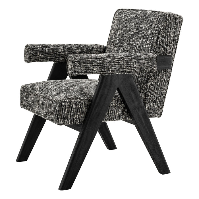 Silla de comedor Eichholtz Greta en tela Cambon negra