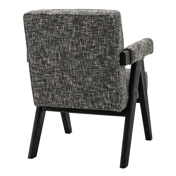 Silla de comedor Eichholtz Greta en tela Cambon negra