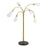 Antique brass finish | white glass | honed black marble base