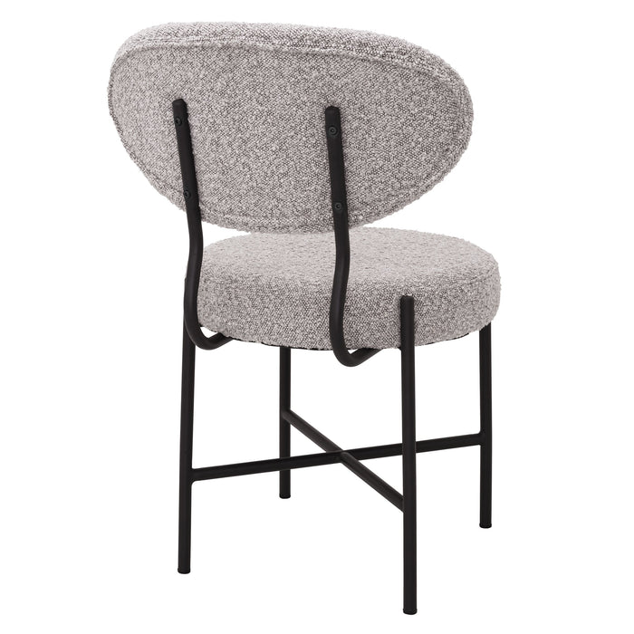 Silla de comedor Eichholtz Vicq, juego de 2, en tejido Bouclé gris