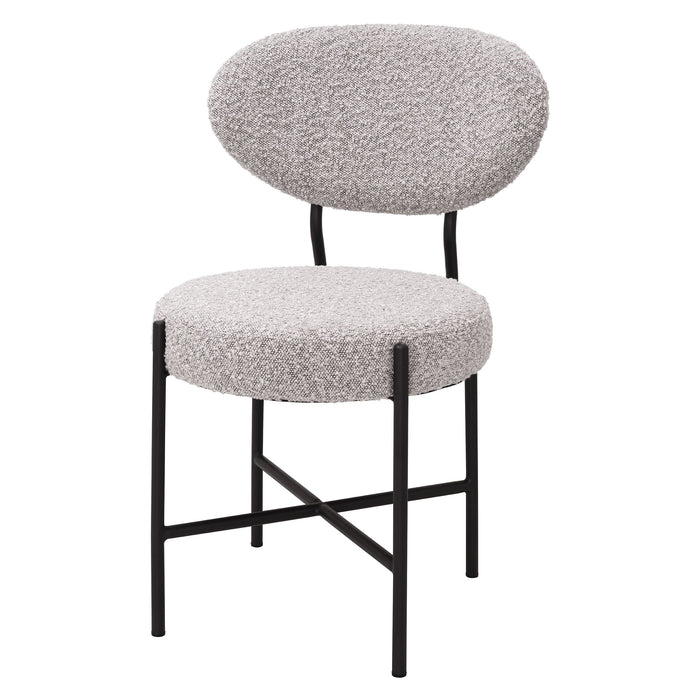 Silla de comedor Eichholtz Vicq, juego de 2, en tejido Bouclé gris