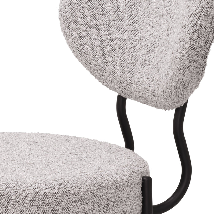 Silla de comedor Eichholtz Vicq, juego de 2, en tejido Bouclé gris