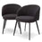 Silla de comedor Eichholtz Lloyd, juego de 2, en tela Bouclé negra