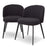 Silla de comedor Eichholtz Lloyd, juego de 2, en tela Bouclé negra