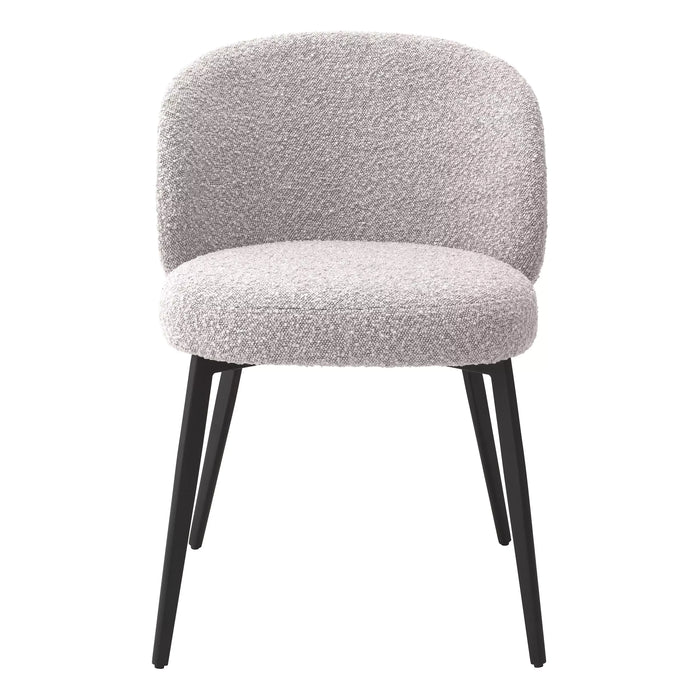 Silla de comedor Eichholtz Lloyd, juego de 2, en tela Bouclé negra
