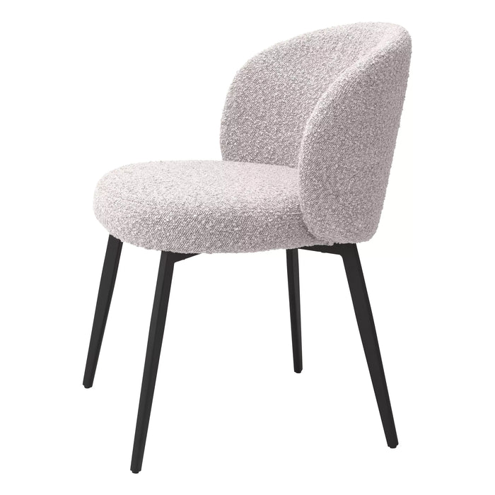 Silla de comedor Eichholtz Lloyd, juego de 2, en tela Bouclé negra