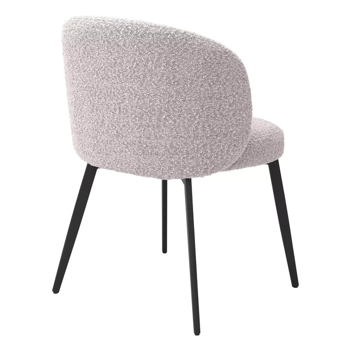 Silla de comedor Eichholtz Lloyd, juego de 2, en tela Bouclé negra