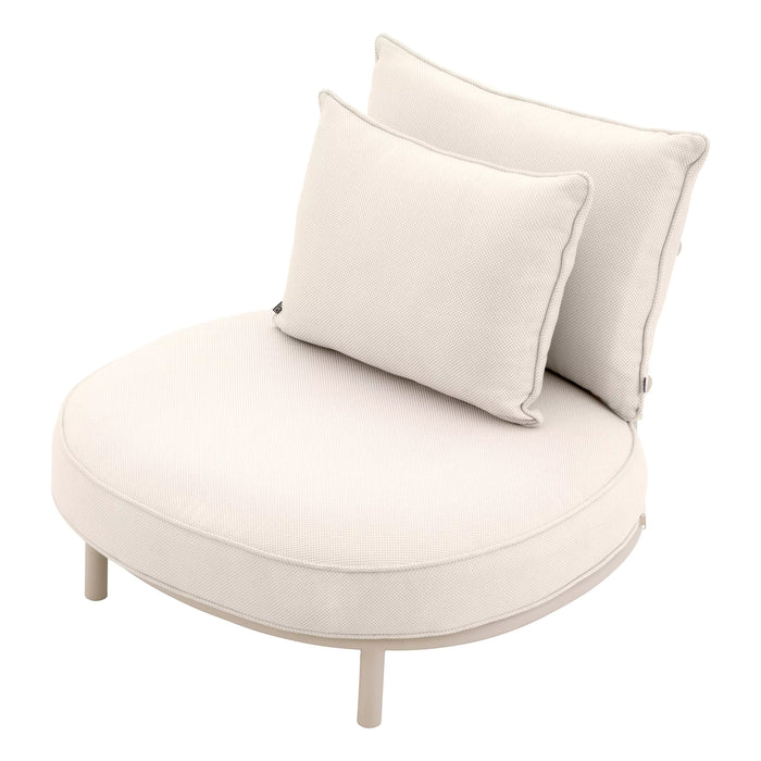 Sillón Eichholtz Laguno de tela Lewis blanco roto/gris