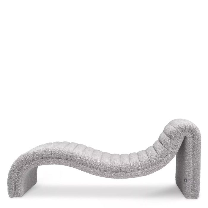 Chaise longue Eichholtz Pioneer en tejido Bouclé gris