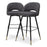 Set de 2 taburetes Eichholtz Cliff de tela Rocat negra 