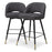 Set de 2 taburetes Eichholtz Cliff de tela Rocat negra 